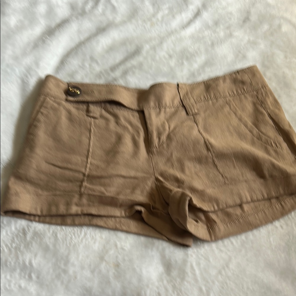 Bebe Tan High Waist Shorts with Durable Construction